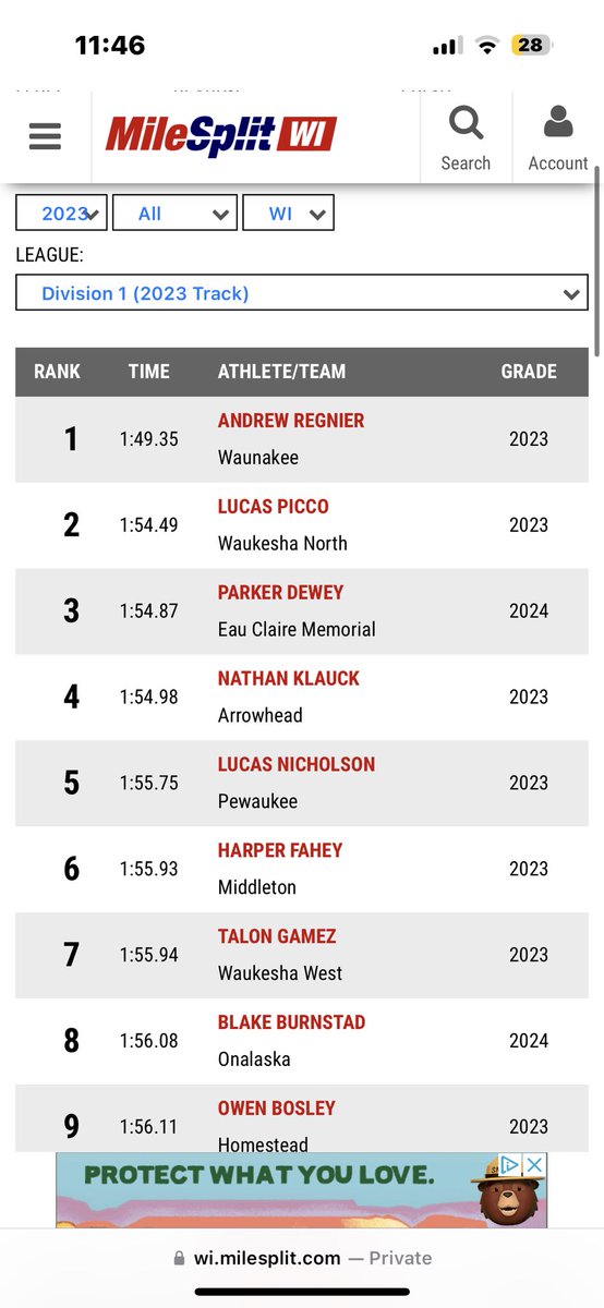lucaspnicholson's tweet photo. All I can say is WOW. Onto the next. #statebound @CoachDussault @Pewaukeetrack @UWOTF_CC https://t.co/YM1jVGArxC