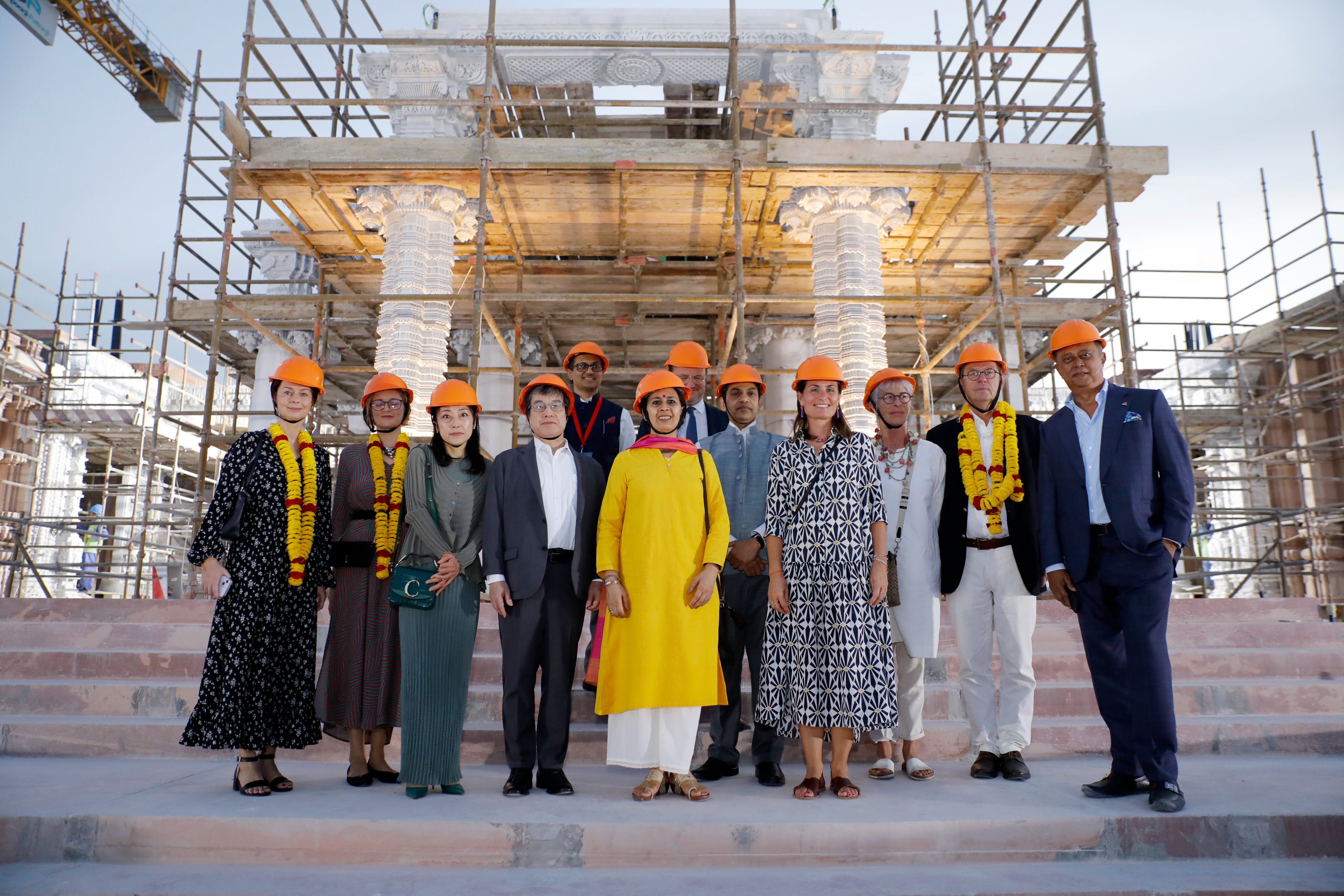 Diplomats from more than 30 countries embark on visit to remarkable BAPS Hindu Temple complex in Abu Dhabi . The temple's foundation stone laid by PM @narendramodi in 2018.  Indian Ambassador to UAE, Sunjay Sudhir says the visit aimed to showcase the temple's exquisite carvings and motifs representing diverse cultures from around the world, emphasizing the values of unity and cultural appreciation.He highlights longstanding friendship between India and the UAE, rooted in history, culture, and trade. He commended the tolerance and generosity of  UAE leadership and expressed his belief that the temple represents the collective aspirations of the Indian community in the UAE, particularly the saints and volunteers of BAPS, who tirelessly and selflessly serve to build this temple of tolerance and harmony. Swami Brahmaviharidas warmly welcome ambassadors, stating that the presence of the diplomatic community and their families exemplified the unifying power of faith and culture.External