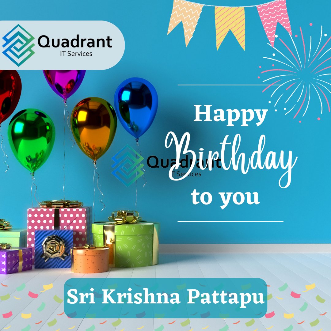 Happy Birthday Sri Krishna Pattapu,
Thank you for being an integral part of our work team.
We hope you enjoy your special day!
#happybirthday #employeebirthday #quadrantbirthday
#teamquadrant #quadrantitservices #birthdaybash
#birthday
