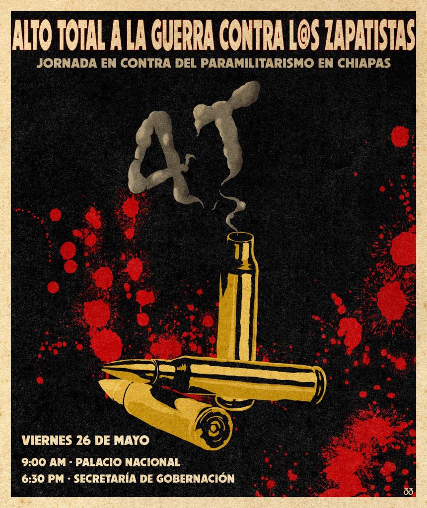 Este viernes 26 de mayo salgamos a las calles ante los recientes ataques armados de la ORCAO en contra de comunidades Base de Apoyo del #EZLN en donde resultó herido de gravedad Jorge López Sántiz y por la libertad de Manuel Gómez Vázquez,base de apoyo injustamente preso...