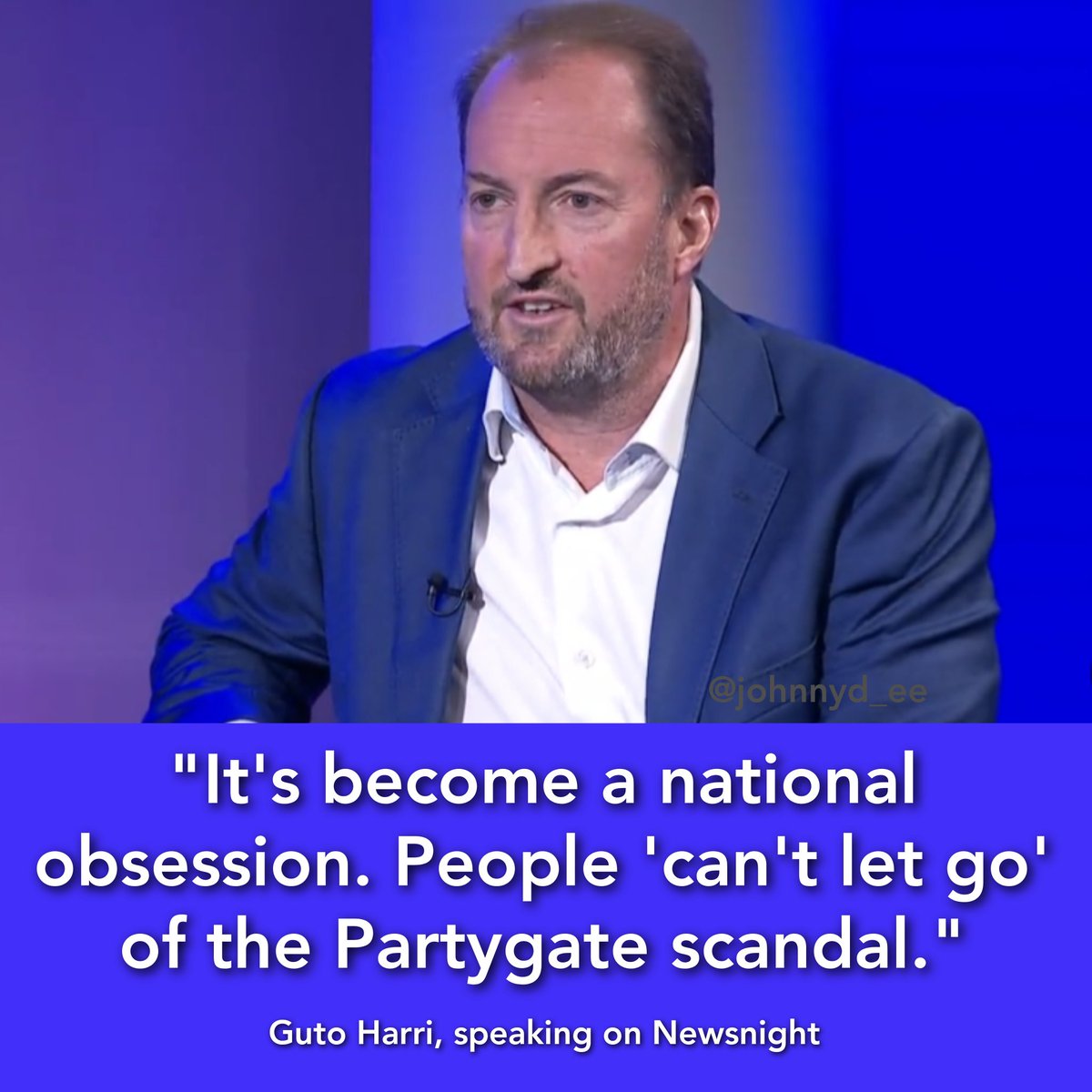🚨 #BorisJohnson's former  Communications Chief #GutoHarri, has his say on  #Newsnight about the Partygate scandal. 

FAO, Guto Harri - WE will NEVER let go! 

#BorisTheLiar #BorisOut #ToriesCorruptToTheCore
#ToriesPartiedWhilePeopleDied 
#ToryLies #ToryLiars

📺 @BBCNewsnight