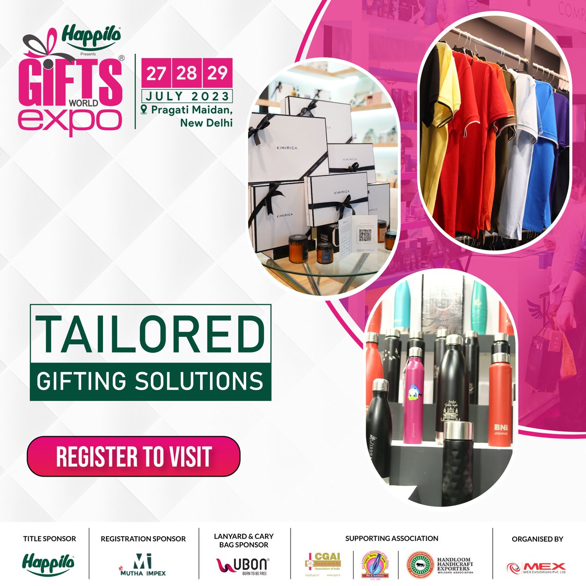 Get #tailored #gifting solutions for your specific needs. Find #products that fit your #brand, #occasion, and target audience.

Register to Visit: bit.ly/3YaCEtA

#giftsworldexpo #electronics #homeappliances #exhibition2023 #pragatimaidan #giftingindustry #business #gift