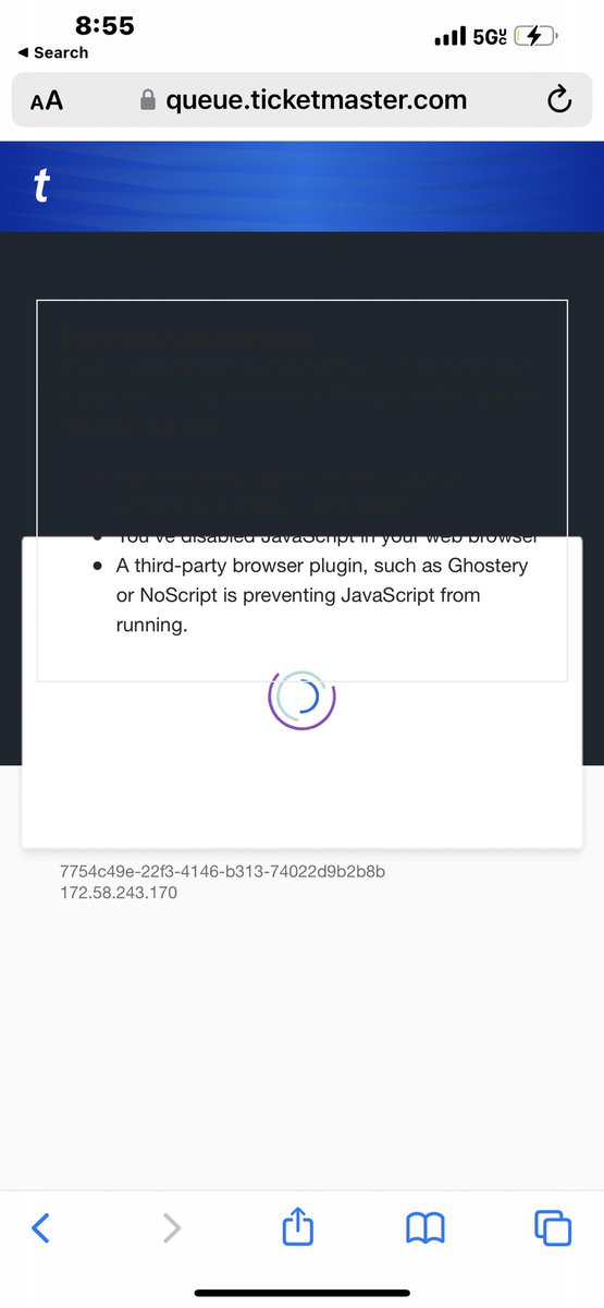 DrLieber2U's tweet photo. @erastourticks I am seeing this, but I tried to log in from another browser and it says I am already in the queue! https://t.co/sZQTQBQkAM
