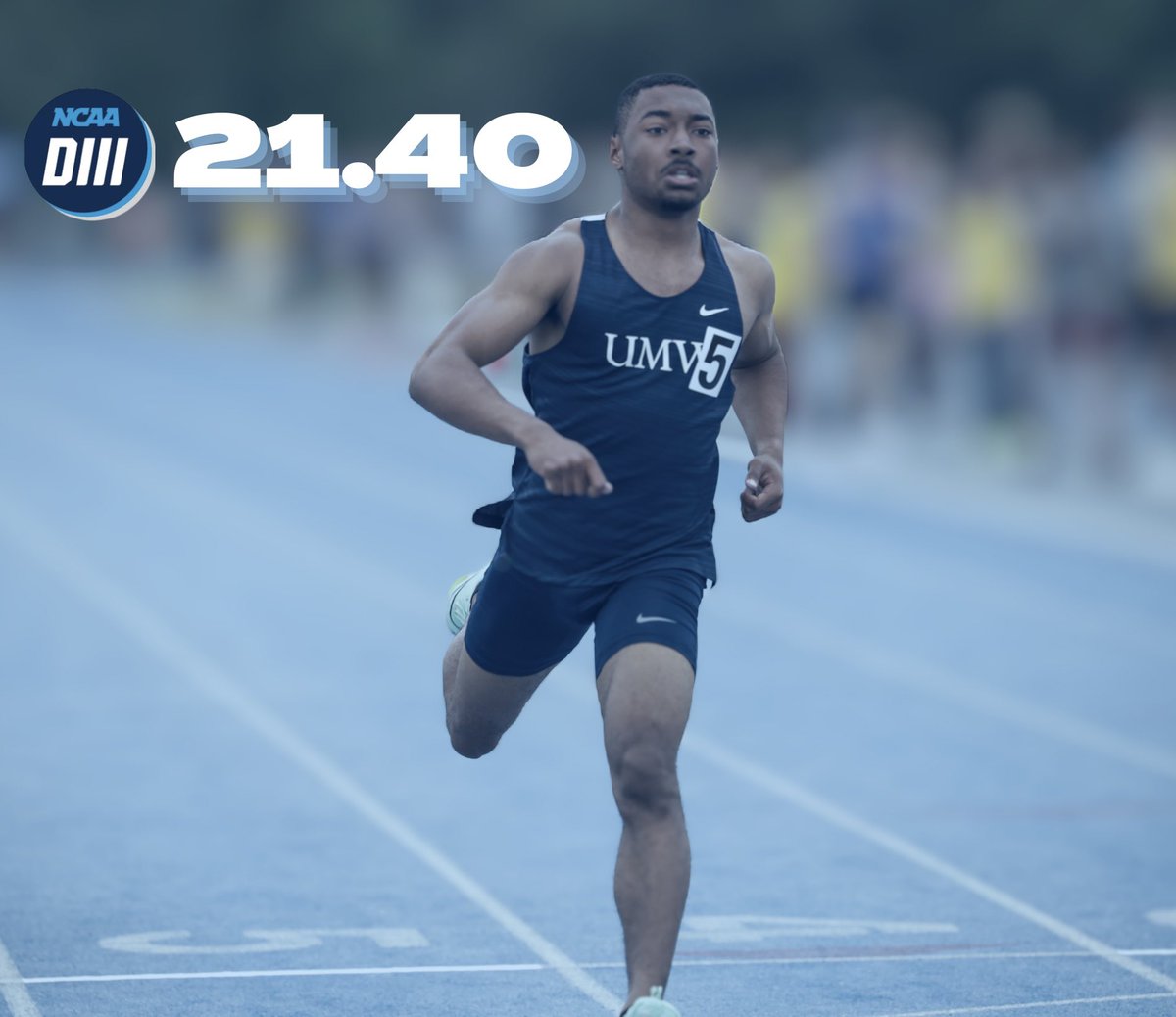 Freshman Jacinto Jones II caps off an amazing first year! JD finished 10th at D3 Nationals with a new pr of 21.40s in the 200m! Big things to come these next few years! #umwxctf #getdirtygowash #umwathletics #marywash