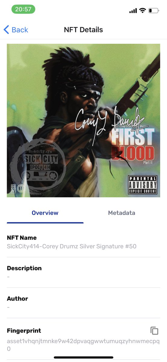 VICLEGEND's tweet photo. I got that Silver Signature #firstblood #nftgang 🥁⚡️#coreydrumz NFT today #JaCKPOT #sickcity #viclegend #BBMU https://t.co/wzkLpKbzUp