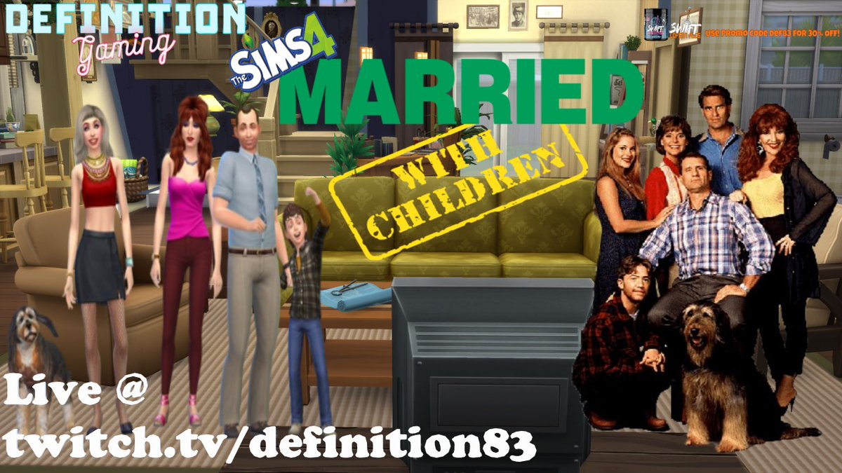 Married...With Children: Ep 1 | Sims 4 | PC | Road To Affiliate
twitch.tv/definition83

#LiveOnTwitch #twitchstreamer #twitchtv #ChillStream #swiftlifestyles #gamingstream #SupportSmallStreamers #thesims4 #thesims #sims #sims4 #simulatorgames #eagames #MarriedWithChildren