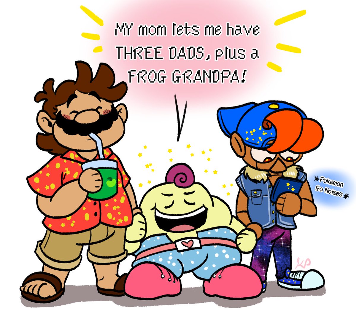 Mallow and two of his Dads hang out for the day!
#SuperMarioRPG #SMRPG