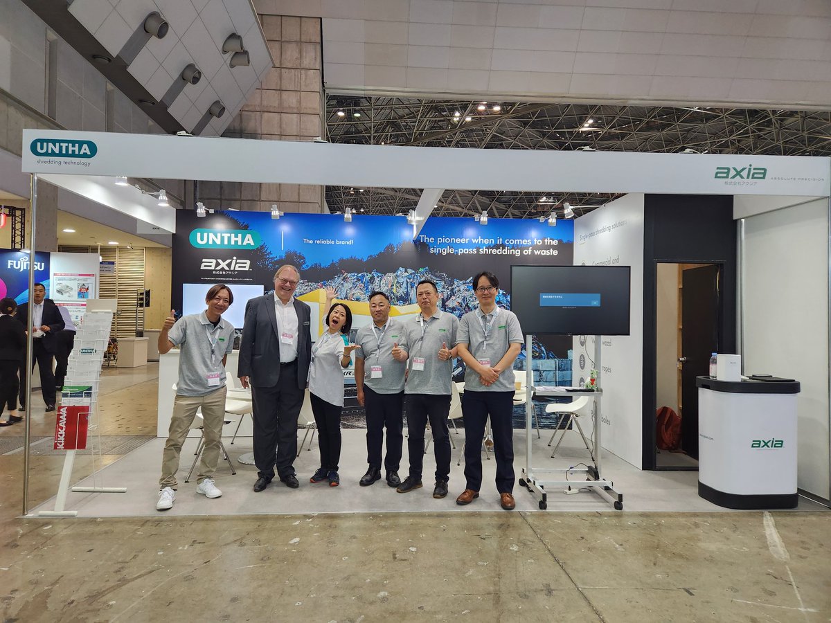 ksgroup_japan's tweet photo. 2023NEW環境展、本日5月26日は最終日です。オーストリアの破砕機は通常の産業廃棄物はもちろんのこと、破砕が困難とされるフィルムロール、マットレス、漁網などに強い機械です。皆様のお問い合わせをお待ちしております!
#アクシア倉敷
#UNTHA https://t.co/r1yjTQsXMe