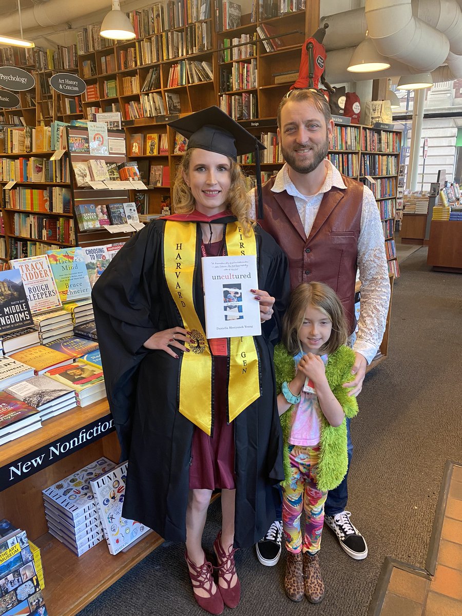 daniellamyoung's tweet photo. I graduated with a Masters’ from Harvard!!!! 20 years after I left the world’s most notorious sex cult at 15, with 0 days of education! On my fucking birthday!!!! After I autographed my own book at the @HarvardBooks store. 

With the 2 I love most. Best day of my life. Easily. https://t.co/XbYkwkR9yQ