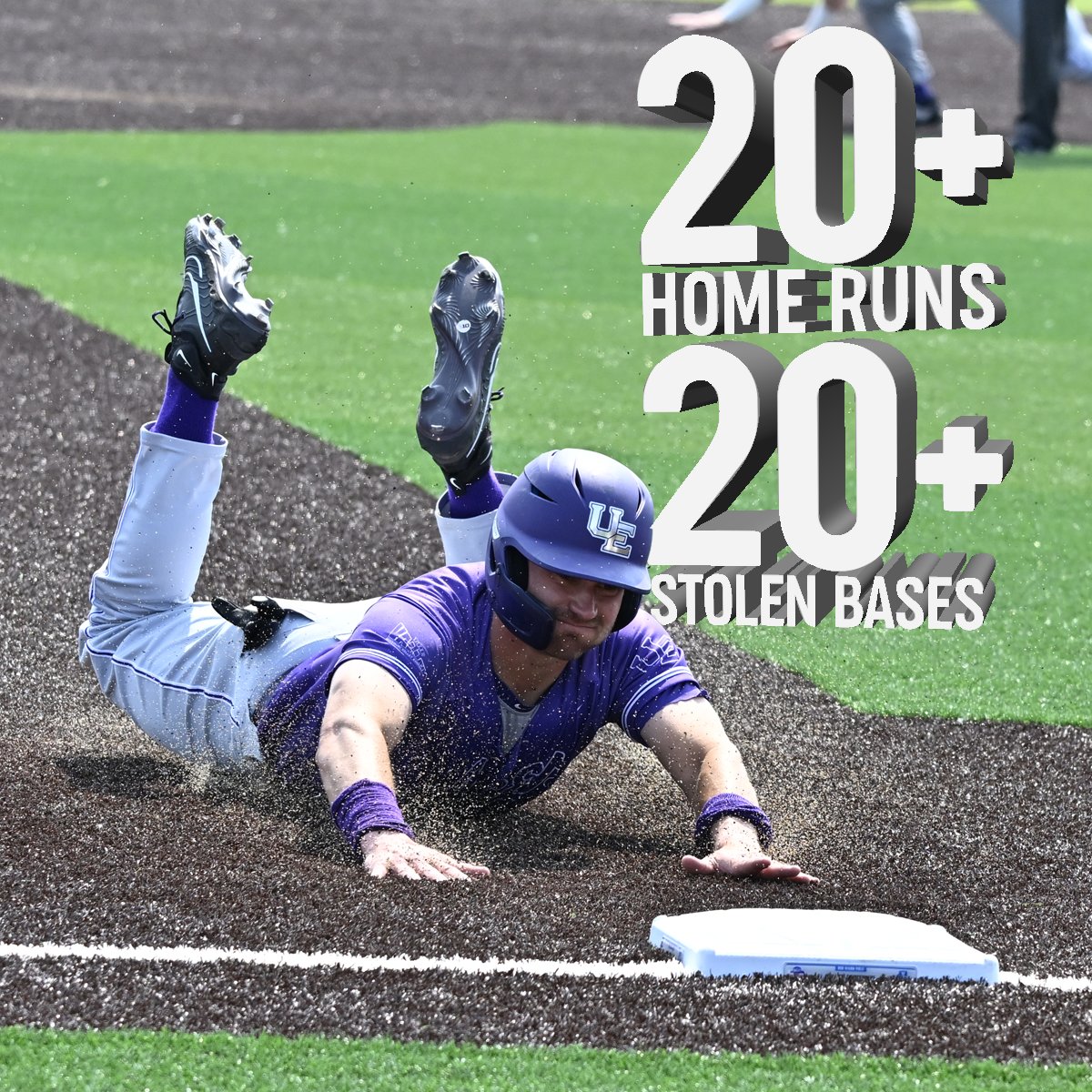 HISTORY MADE!!!!

<a href="/ericroberts1_/">Eric Roberts</a> with his 20th stolen base of the year.  He is now:

-1st Ace to ever have 20+ HRs &amp; 20+ SBs
-2nd MVC player since 1991 with both

Absolutely amazing Eric!

⚾ #ForTheAces x #GUAC 🏆