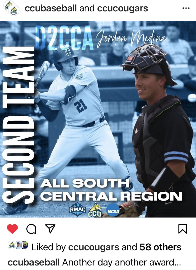 Another day, another award!  So proud of you, Jordan Medina.  Hard work paying off. And, big things are in motion for you!            <a href="/jtmedina12/">JT Medina</a>.  #cca  #d2cca. #mlbdraftprospect #mlb #mlbdraft