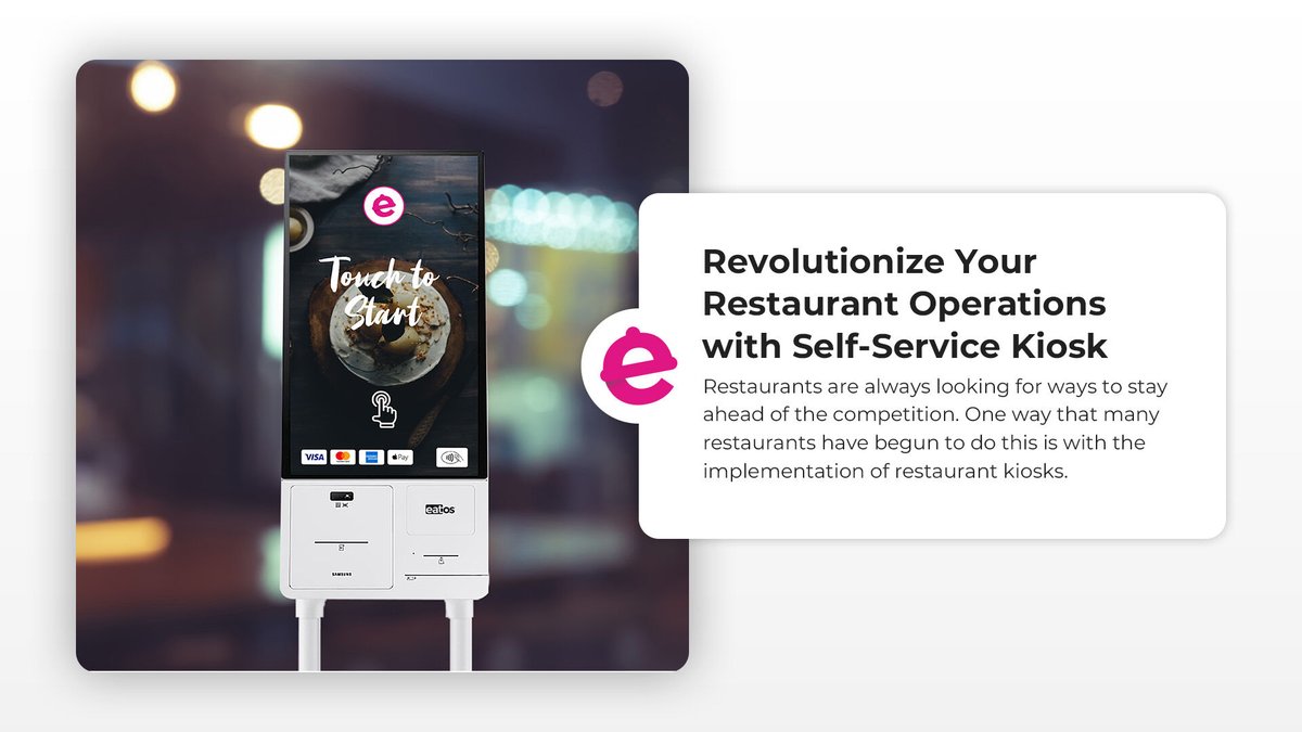 myeatos's tweet image. Time for a restaurant revolution! Forget about long waits and lineups; now you can enjoy your favorite dishes quickly and easily with Self-Service Kiosks. A modern touch to classic dining. 

#eatOSblog #eatOS #restauranttech #eatOSPOSInc #restaurantsmadesimple #myeatOS