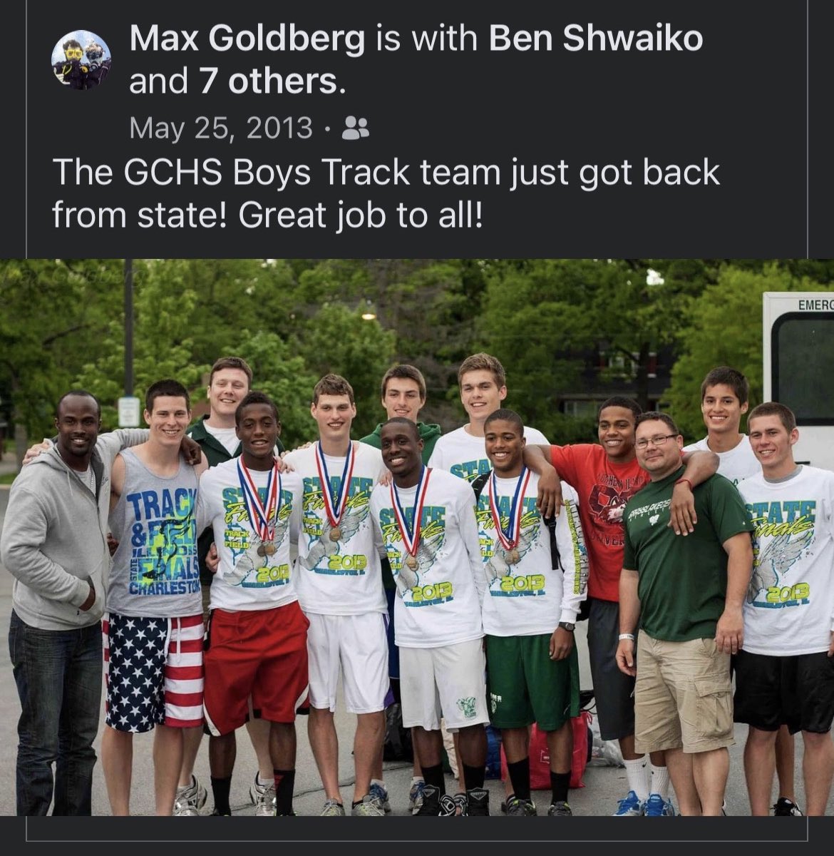 GCHSTRACK's tweet photo. Hoping our boys will pull off the same magic as in 2013! Prepping on the Big Blue Track today. Perfect weather, ripe for victory! #GritGrindGo #StateGo #LegacyTime @GoGCHSRams https://t.co/zhbkKZVuGi