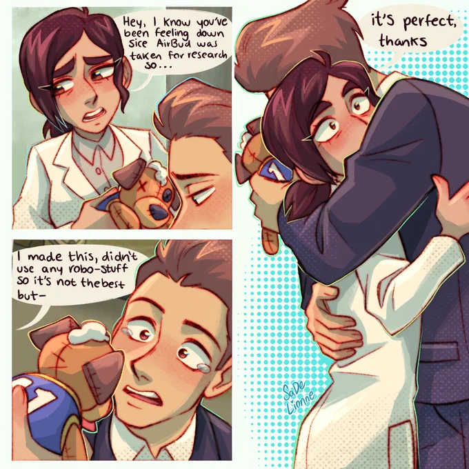 Now for breagan week say 5: Reagan made a puppet airbud for Brett to cheer him up💖 #breagan
