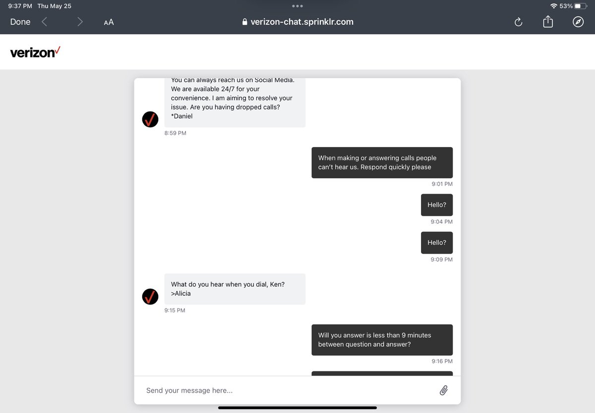 Ken_M_Rickson's tweet photo. Here’s how poorly @VerizonSupport handled my issue tonight https://t.co/GsFKIlbMLK