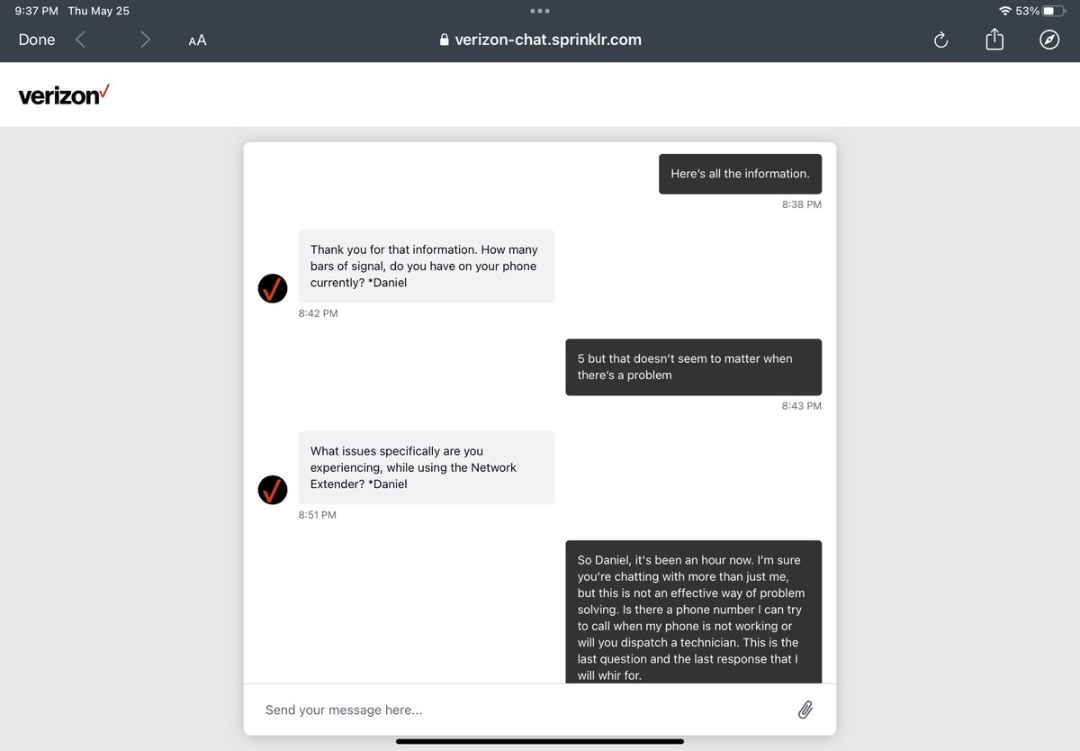 Ken_M_Rickson's tweet photo. Here’s how poorly @VerizonSupport handled my issue tonight https://t.co/GsFKIlbMLK
