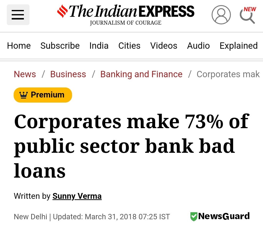 idesibanda's tweet photo. Then Why Net Profit of Public Banks are Low, If making Huge Operating Profit!

Coz Most of Operating Profit lost in Provisioning for Bad Loans, and 73% of these Bad Loans are Corporate Loans of few Business Houses. https://t.co/BlvvUCHiQQ