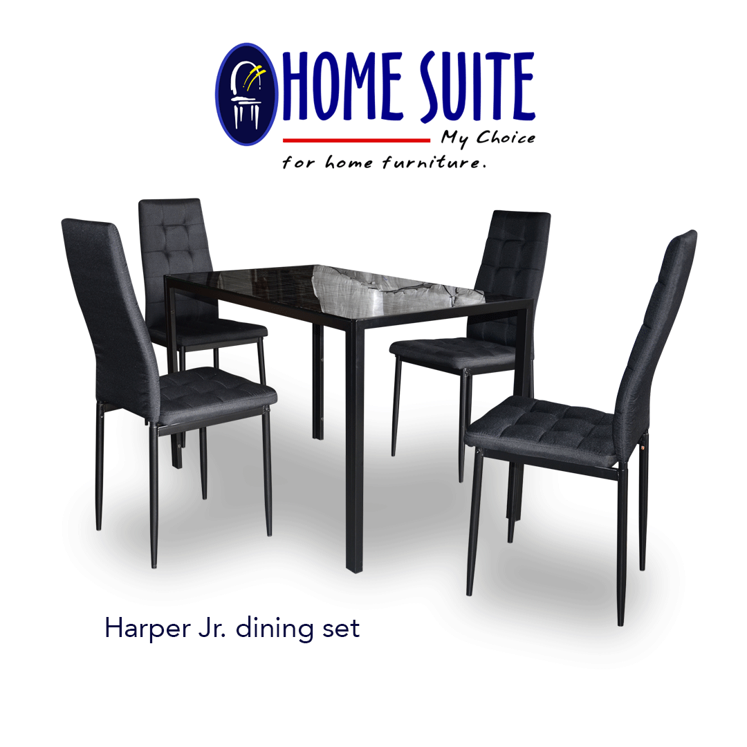 homesuiteph's tweet photo. Mga Ka-Home Suite!
Harper Jr, Dining set has a tempered glass top with print that creates a modish look, chair in fabric upholstery with quilted padded seat for extra comfort and style. Table and chair frame is in metal black powder coated finish.#homesuite https://t.co/1AQWoeXUx7