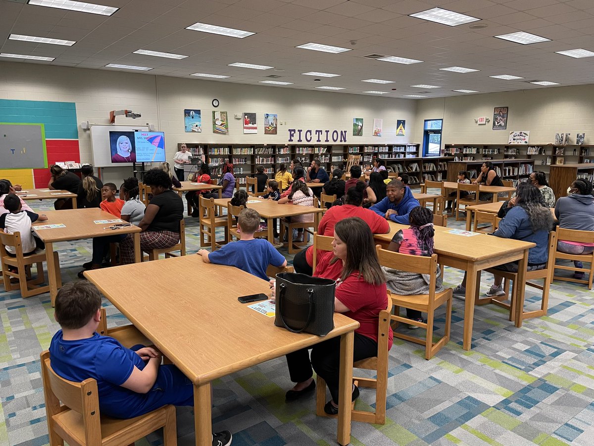 mrs_mmoore's tweet photo. What a great turnout for tonight’s Read to Achieve Summer Camp @WingateESNC ! About 60 families attended! @AGHoulihan @SusanRodgersS4 @jttopp @Renee_McKinnon1 @UnionESNC @RockRestESNC @MarshvilleESNC https://t.co/NmAVm91Xr2