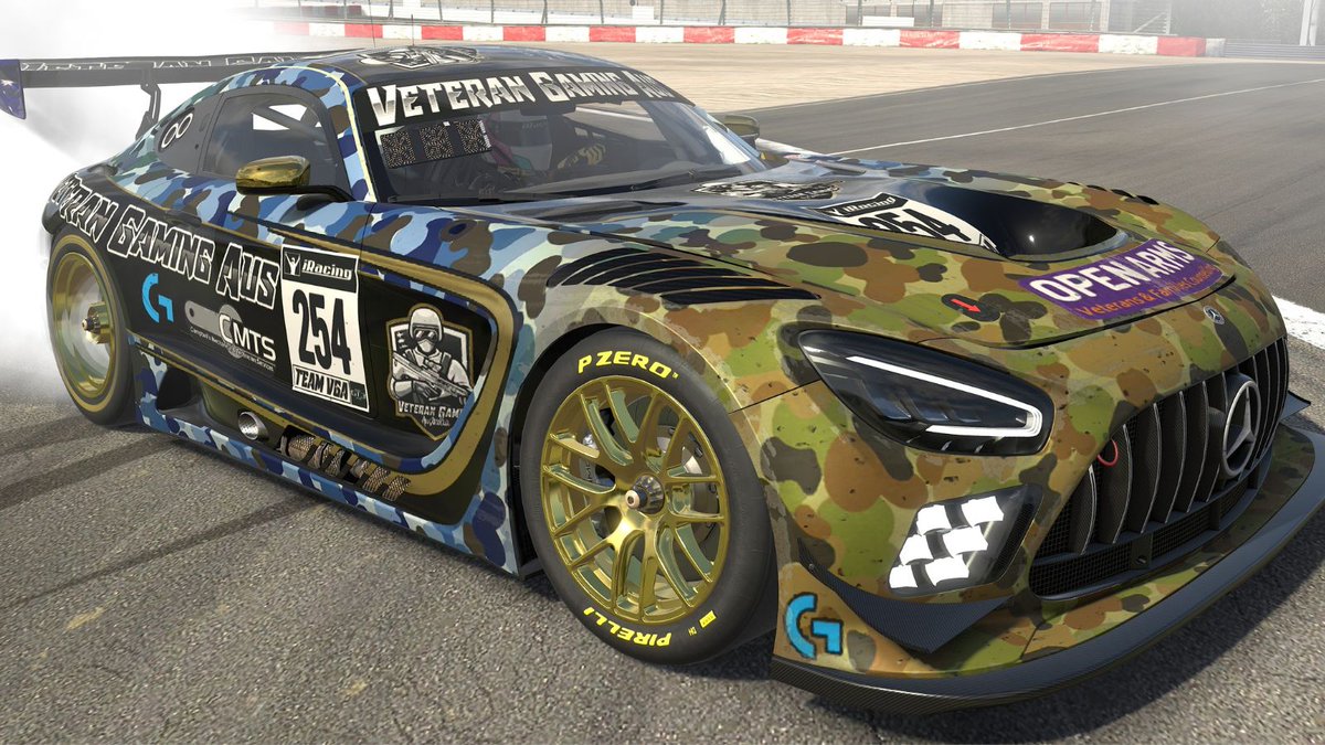 OpenArmsSupport's tweet photo. Big thanks &amp; congrats to @VeteranGamingAu, who featured #OpenArmsSupport on their Team VGA car in the @iRacing Official Nurburgring 24 hour Special Event.

If you're a veteran that loves gaming consider reaching out to them and get involved with some like minded people. https://t.co/erAL94FjNk