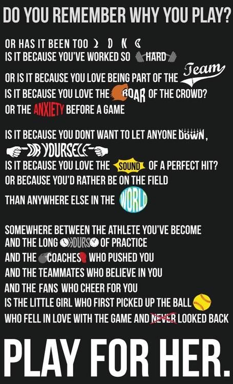 Do you remember why you play?  Always remember your why 🥎❤️
#playforher #fortheloveofthegame #girlathletes #softballlife