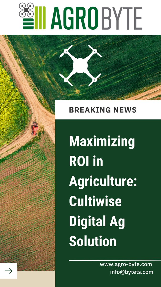 🌾 Boost your farm's ROI with Cultiwise! 🚀 Discover how this advanced digital agriculture software can optimize your farming operations, increase yields, and reduce costs. Read our latest blog post now! 
agro-byte.com/blog/f/maximiz…

#DigitalAgriculture #FarmingTechnology #Drones