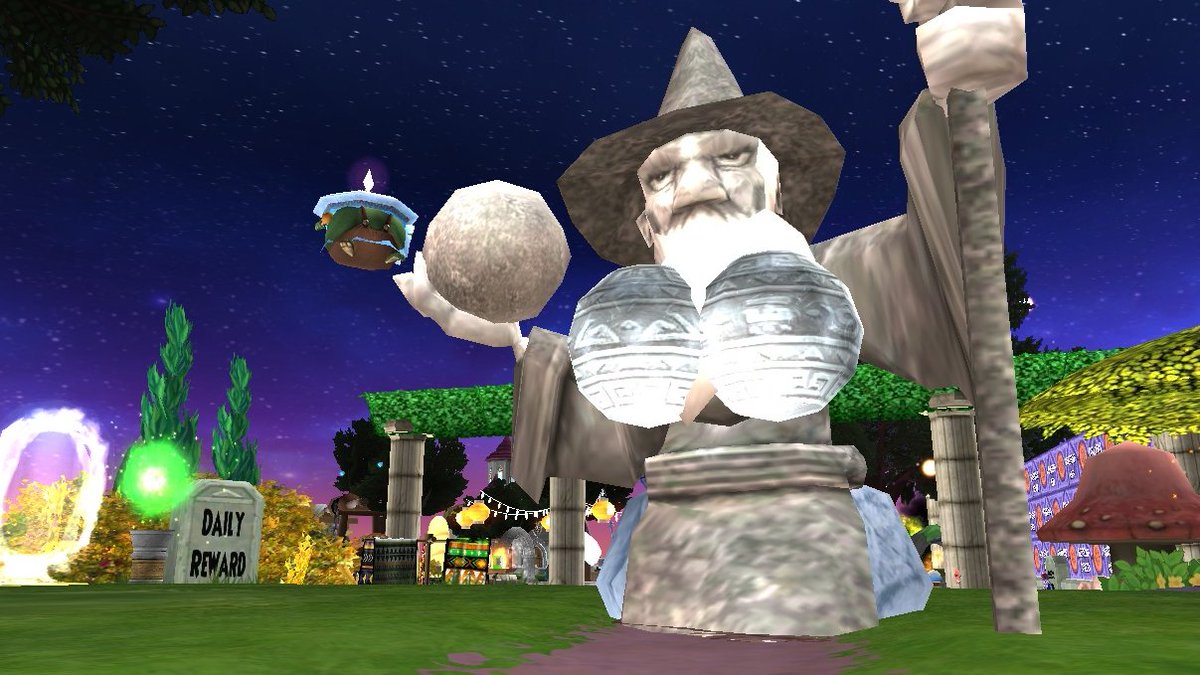 PluckyChickens's tweet image. There were many funny things we had built in our April fools themed guild house. Sad to see it go, but we will have more chances to make more memes in the future 🤣#wizard101 #wizard101housing #magicalducksguild