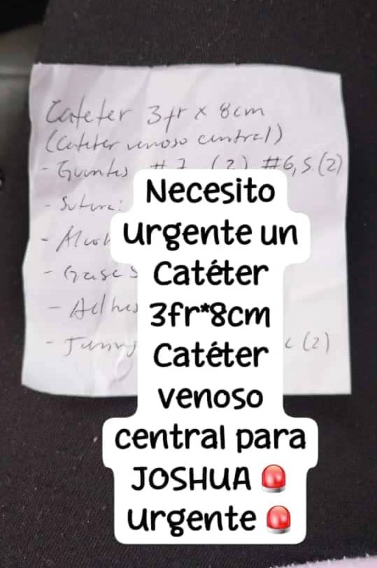 AlexaGomezDos's tweet photo. Buenas noches. Estamos buscando urgente en Maracay este catéter para Joshua, un niño con leucemia que está muy complicado y tienen que ponérselo para pasarle el tratamiento antes de que se contamine en el hospital. Cualquier información por favor contactarme.Gracias 🙏🏼 https://t.co/AlsMSzuNpA