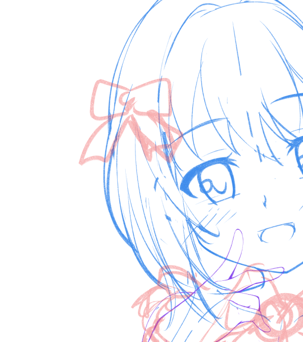 まだバランス調整中だけど大まかなラフが出来た。よし、他の絵の作業しよう。 