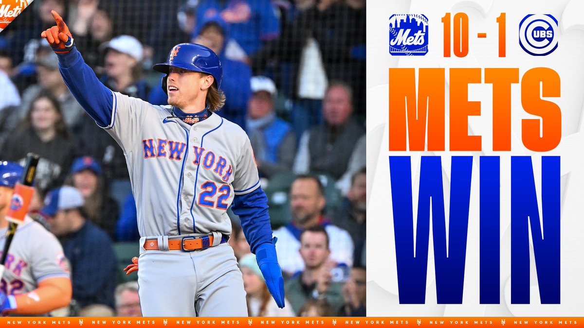 Mets's tweet photo. Wrigley W! #MetsWin #LGM https://t.co/1KmFm3TWGZ