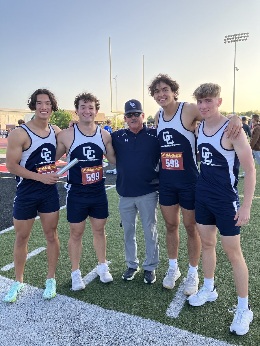 LCC_Athletics's tweet photo. Congrats Robt Koch, Baylor Smith, Aiden Sattler, Noah Smith breaking the 4x100 school record with a time of 44:77! Great job fellas! https://t.co/8aolFKzzeo