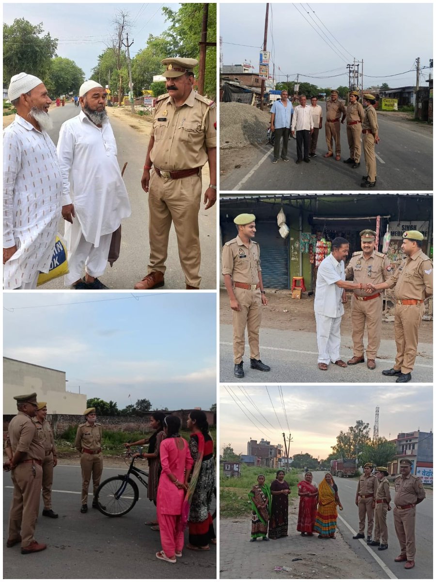 kheripolice's tweet photo. #SPKheri @GaneshPdSaha के निर्देशन में जनपद खीरी पुलिस द्वारा चलाए जा रहे 'गुड मॉर्निंग लखीमपुर खीरी' अभियान के अंतर्गत जनपद खीरी के विभिन्न थानों के पुलिस बल द्वारा जनता के लोगों से संवाद स्थापित कर 'गुड मॉर्निंग' बोलकर उनका हाल-चाल जाना। #UPPolice #KheriPolice https://t.co/IsSNUok4zy