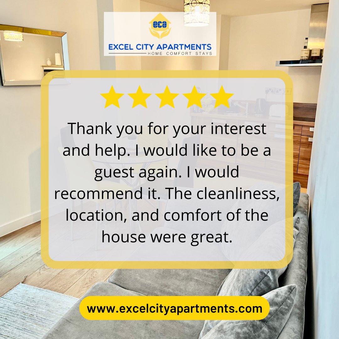 Thank you for the 5 ⭐️⭐️⭐️⭐️⭐️ review

Book with us now for your accommodation!
👉 app.littlehotelier.com/properties/exc…

#Sheffield #servicedaccommodation #sheffieldissuper #sheffieldbusiness #sheffieldmakers #sheffieldjobs #sheffieldevents #outdoorcity #southyorkshire #southyorkshirebusiness