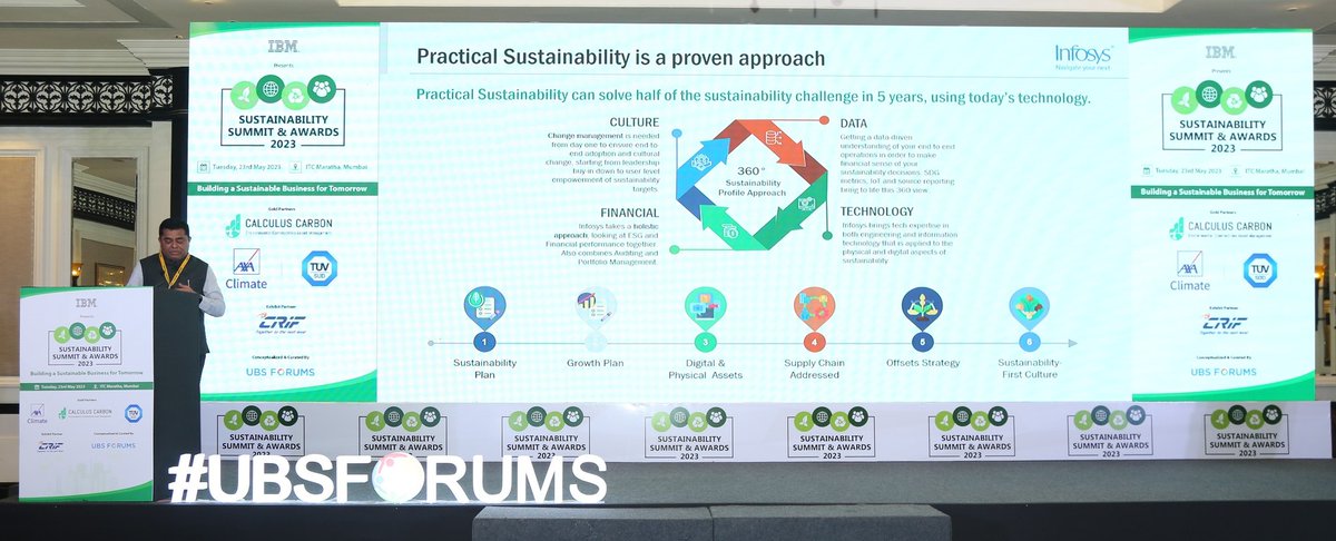 Infosys's tweet image. .@_swapnilmjoshi, Infosys, spoke on, ‘A New Normal - Building a Future marked by Practical Sustainability’ on May 23, 2023, at the Sustainability Summit and Awards 2023. The talk highlighted the importance of Practical Sustainability and key Sustainability concepts. #InfosysESG