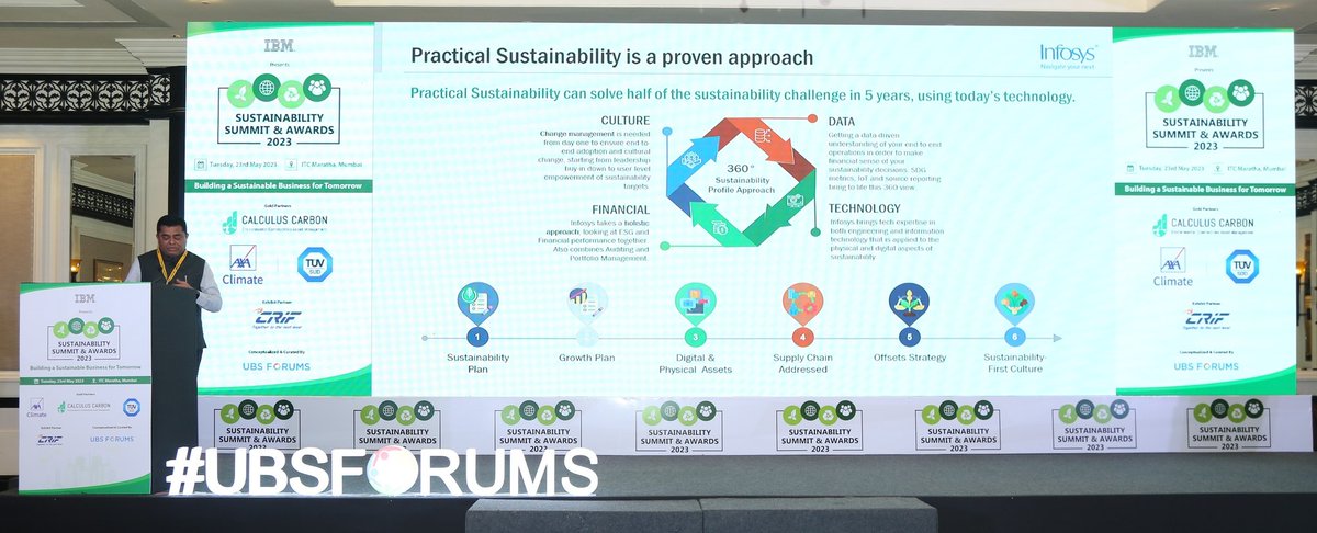 .@_swapnilmjoshi, Infosys, spoke on, ‘A New Normal - Building a Future marked by Practical Sustainability’ on May 23, 2023, at the Sustainability Summit and Awards 2023. The talk highlighted the importance of Practical Sustainability and key Sustainability concepts. #InfosysESG