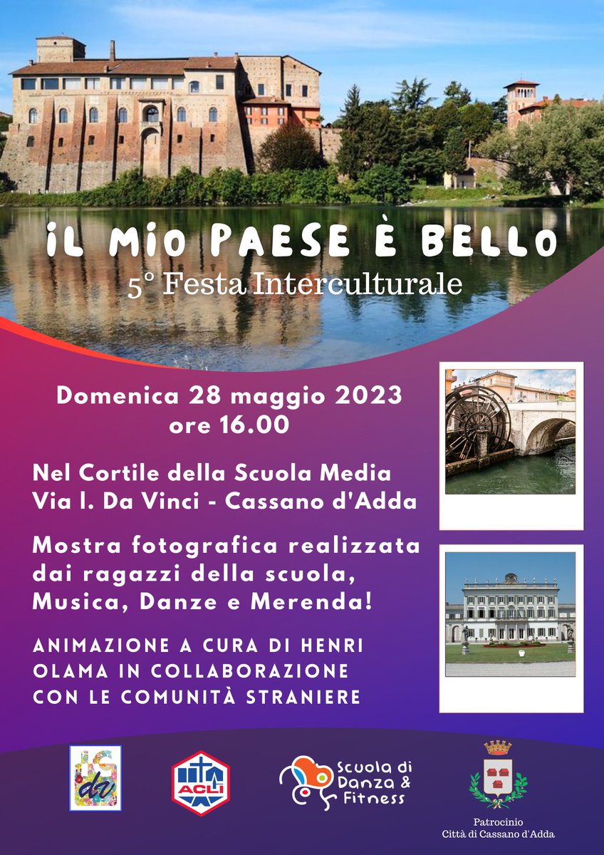 MultingArts's tweet image. Vi aspetto domenica pomeriggio alle 16 presso l'IC Di Vona-Cassano d'Adda (Via L da Vinci) per la Festa Interculturale di Cassano d'Adda. 
#FestaInterculturaleCassano
#CassanoAdda
#InterCultura
#BambiniArtisti
#ComunitàStraniere
#EventiCassano
#DomenicaPomeriggio
#ScopriCassano