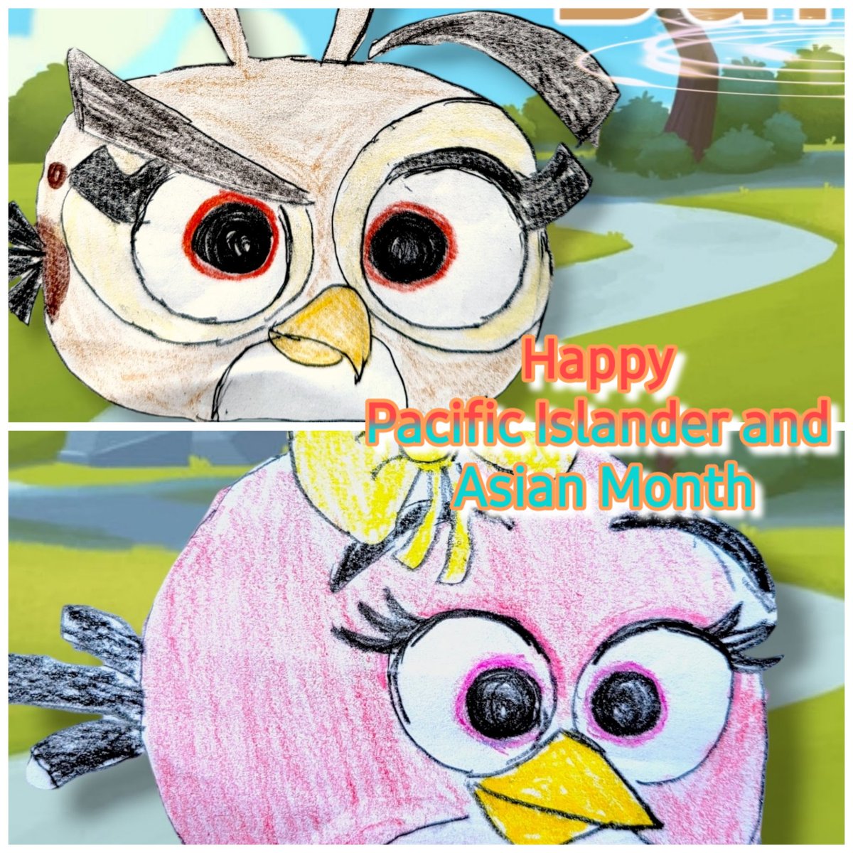 Happy Asian American and Pacific Islander Heritage Month. Here are my two beautiful bird ladies, Dahlia and Ruby. #AngryBirds #AsianHeritageMonth #PacificIslanderheritageMonth