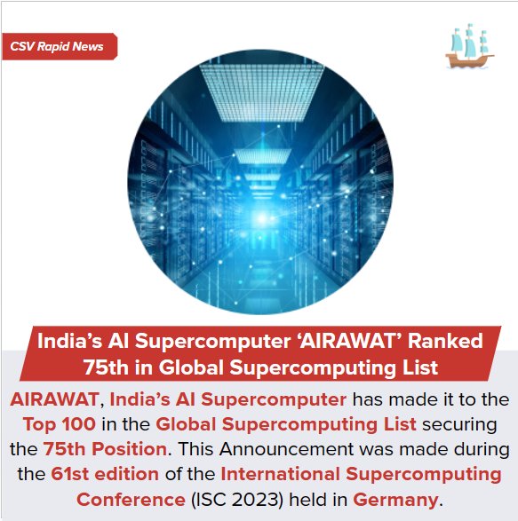 iajayofficial's tweet photo. #India's #AI Supercomputer 'AIRAWAT' #ranked 75th in #global Supercomputing List

#AshishVidyarthi #AmitShah #cryptocurrency #Germany #wtcfinal #ViratKohli #SSMB28Glimpse #dek66 #AliaBhatt #RanveerSingh #Ayalaan #TrueToLoveFinale #WINTER #recession #Ukraine  #Elon_Musk https://t.co/qdrvhXbfX3
