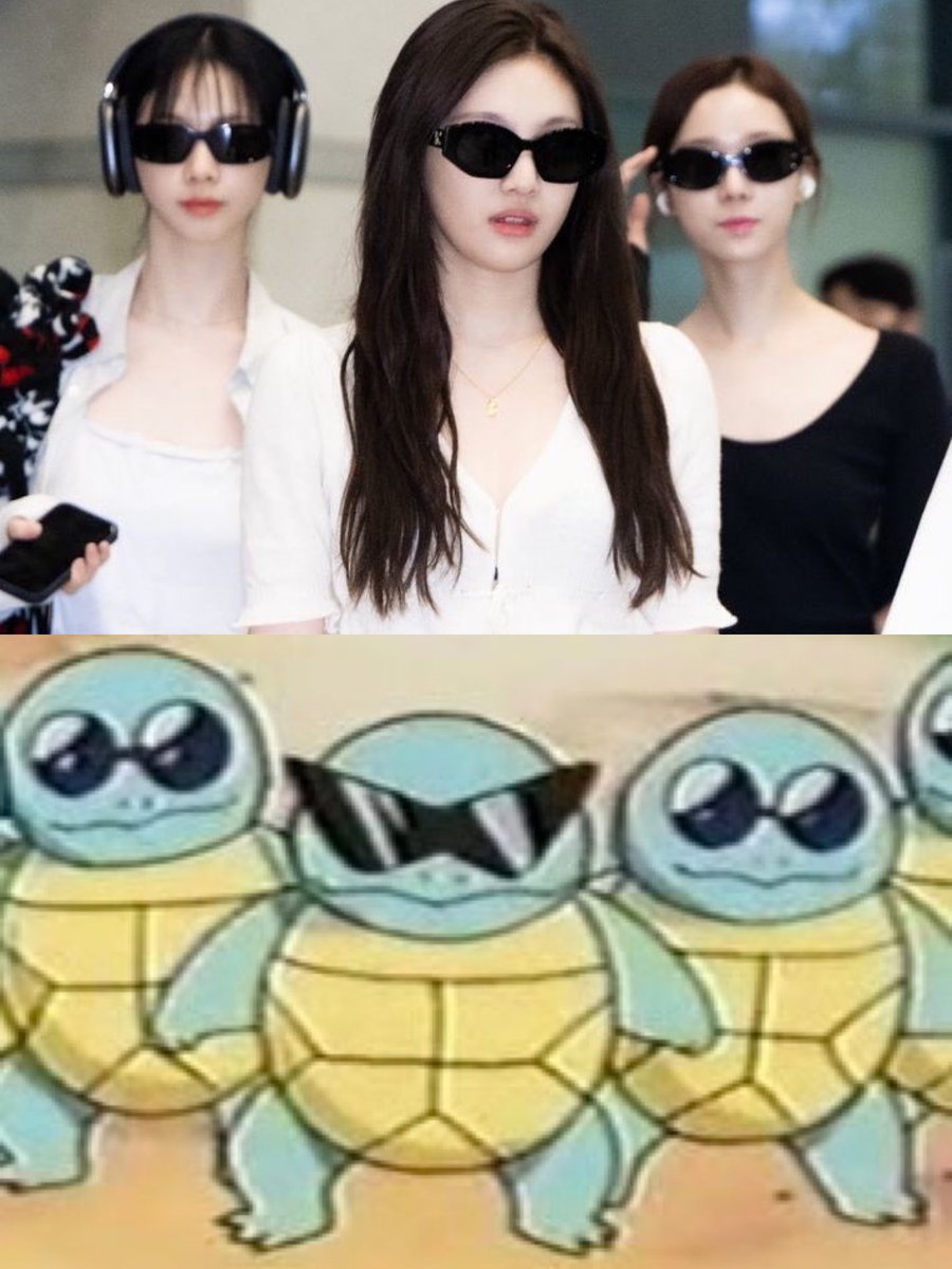 Winter: Jimin unnie and I were quite excited because we would look like Squirtle bcs everyone was wearing sunglasses

This is literally them😭