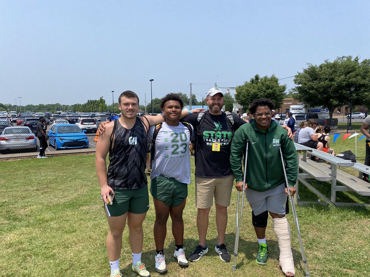 JoshuaLMcMillan's tweet photo. Proud of these guys. DJ finished 14th in the state. Gavin finished 9th which is the best finish for a thrower at Green Hill and for me as a coach. Great way to end the year. Next year we will get throwers on the podium. #HawkEm #BiggerThrowsAhead #TimeForSummerBreak https://t.co/OmxJqvTzeX