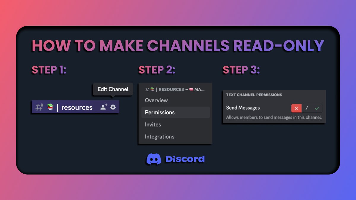 I scaled my educational #DiscordServer to generate $4.7 million by selling a $120/month subscription.

Here’s how we use “read-only” Discord channels:

- Onboarding new members
- Curate a library of tailored resources
- Create a read-only freemium model

Leave questions below 👇🏼