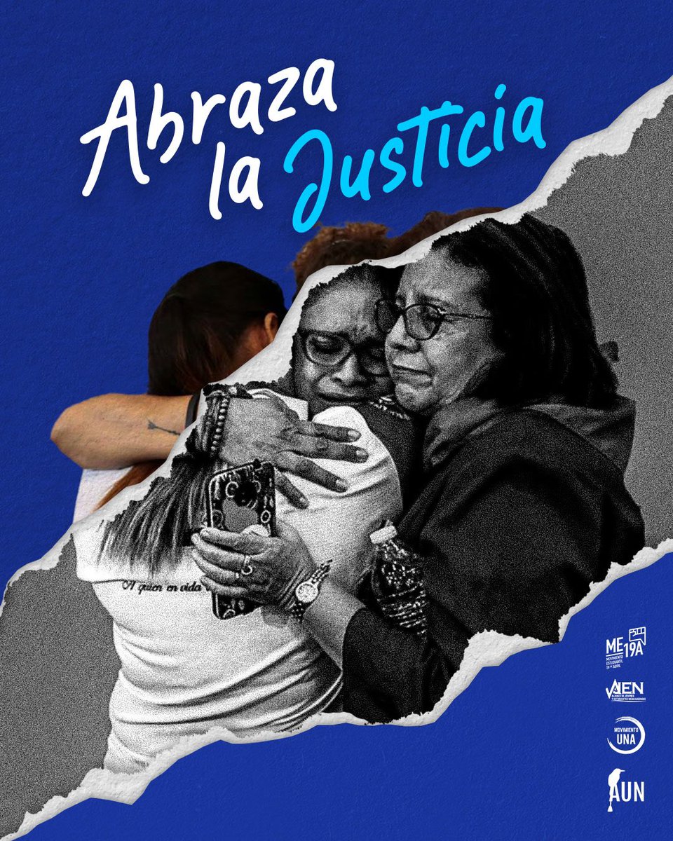 En cada madre, vemos la fuerza de un país que busca justicia. @AUNNicaragua, @alianzaAJEN, @MovUNA1, @me19_abril, no olvidamos. #AbrazaLaJusticia #SOSNicaragua