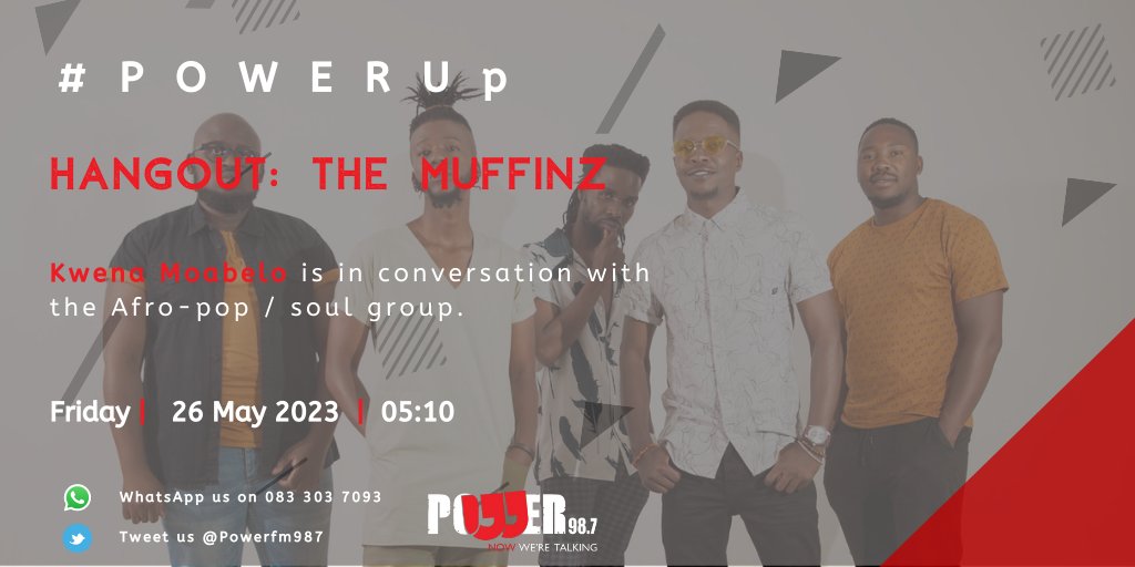 Powerfm987's tweet photo. COMING UP next we speak to the members of The Muffinz #pwerup https://t.co/sswlK1cuK7