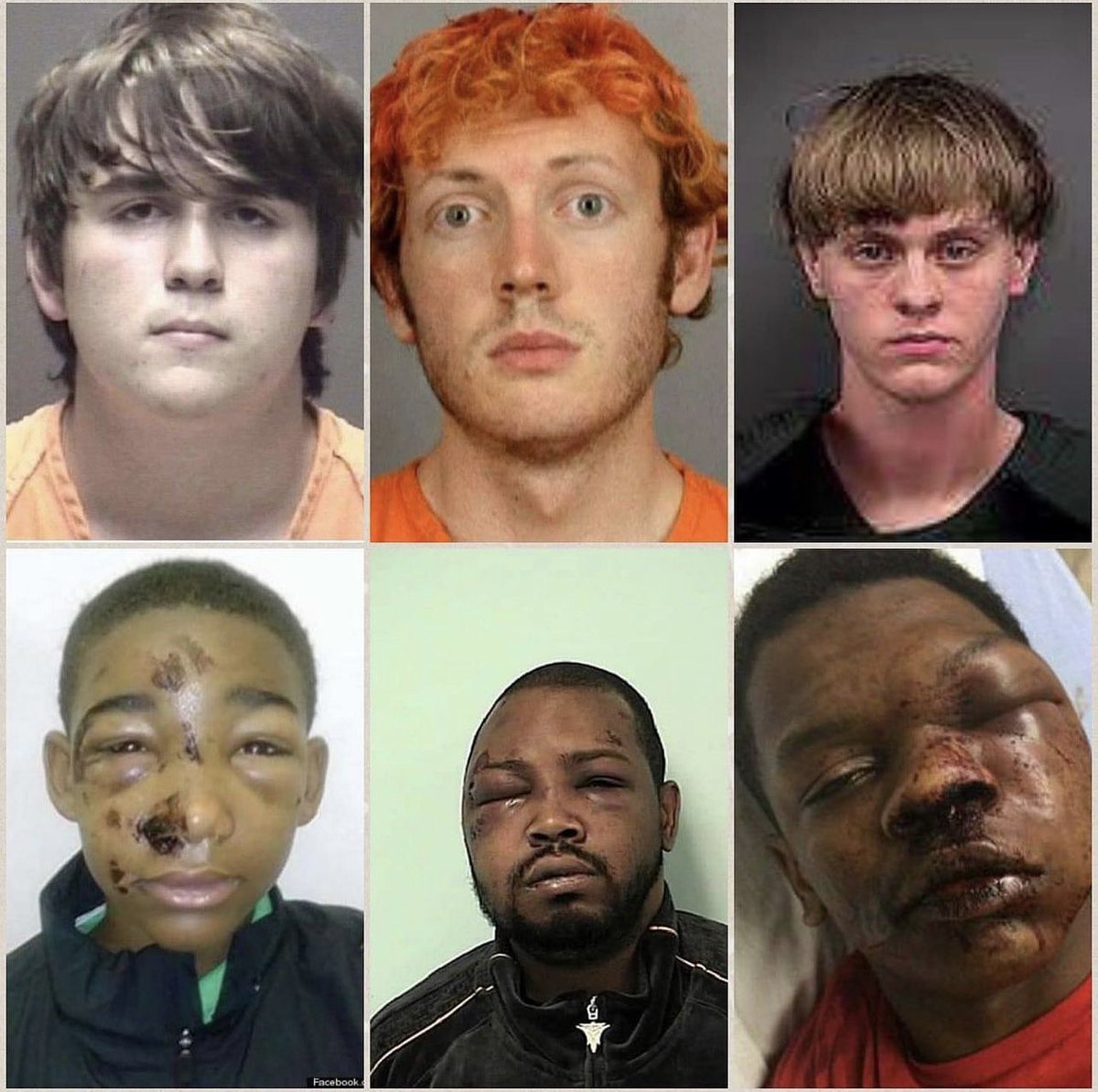 3 of them killed 30 people. 3 of them killed not a single soul. Look at the differences in the mugshots.

This is what the institution of racism and white supremacy looks like in our “justice” system.