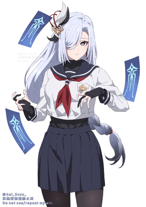 「shenhe (genshin impact) white hair」Fan Art(Latest)