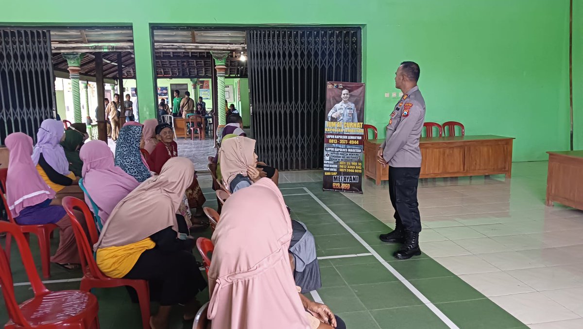 GIAT JUMAT CURHAT KAPOLSEK LEMBEYAN POLRES MAGETAN AKP SUNARTO SH DALAM RANGKA HARKAMTIBMAS GUNA TERCIPTANYA SITUASI AMAN KONDUSIF DI WILAYAH HUKUM POLSEK LEMBEYAN