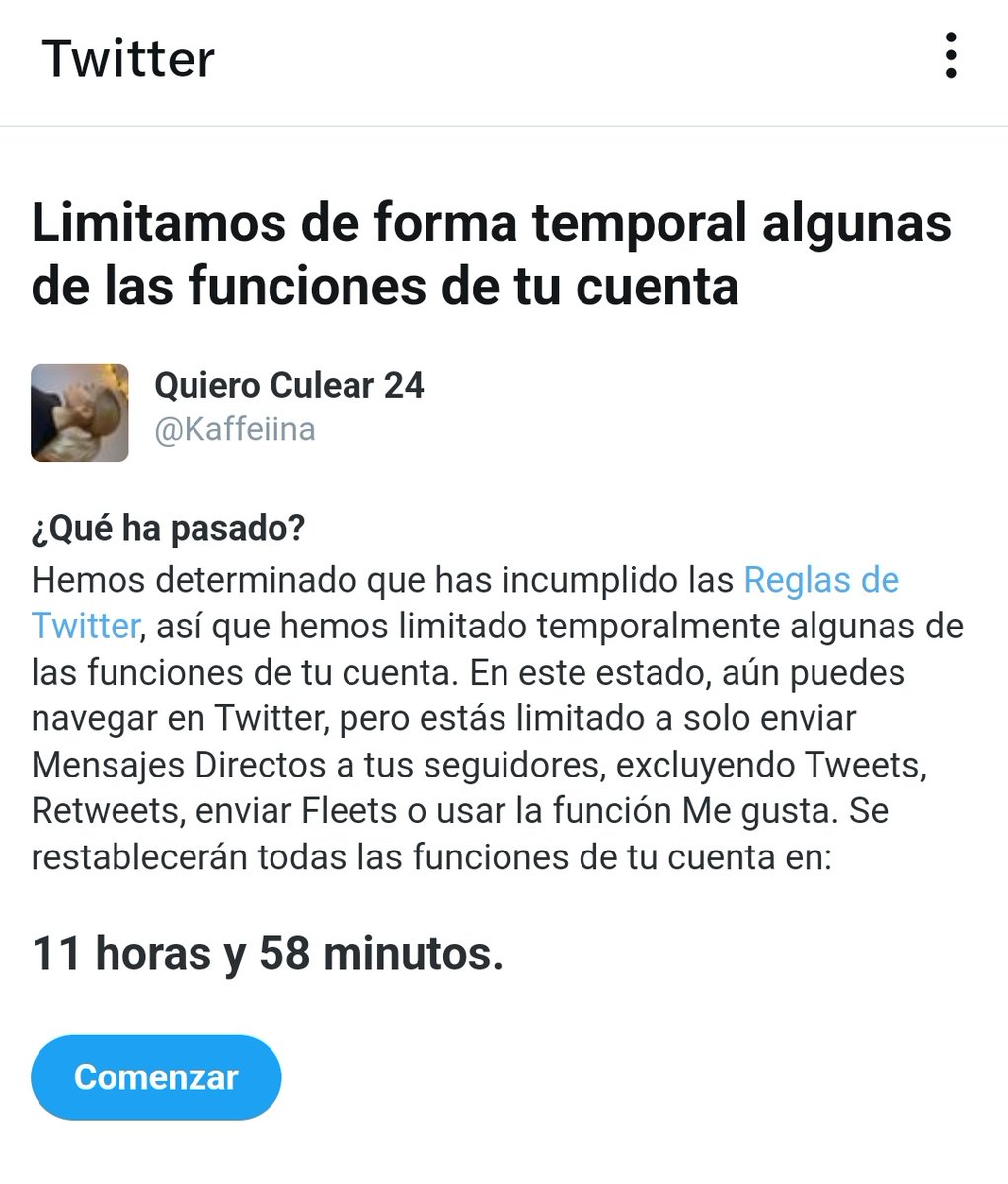 kaffeinaII's tweet photo. La manera en que me bloquearon por esto... Mword a los Mword https://t.co/D26tN9CgQM