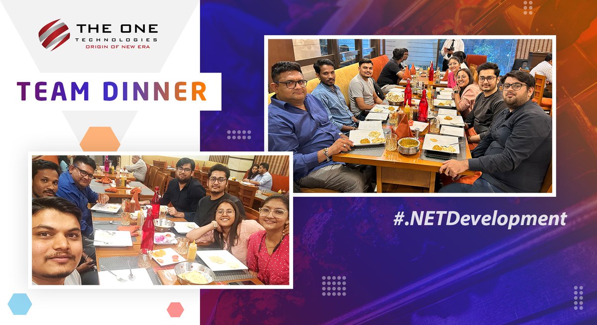 TheOne_Tech's tweet image. It feels great when your appetite is not just only filled with food but with fun and cherishing some memorable moments. #TeamDinner #DotNetDevelopment #TheOneTechnologies #FunMoment