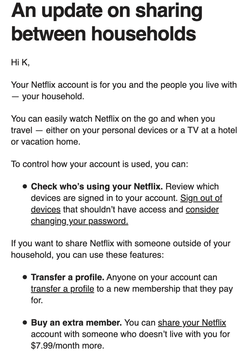 Cancel @Netflix!!! Won't let me share my password when I'm paying premium for 4 devices at once? Why should it matter where those devices are? What if I own 2 homes? What if I travel constantly? Bye! #netflix #cancelnetflix