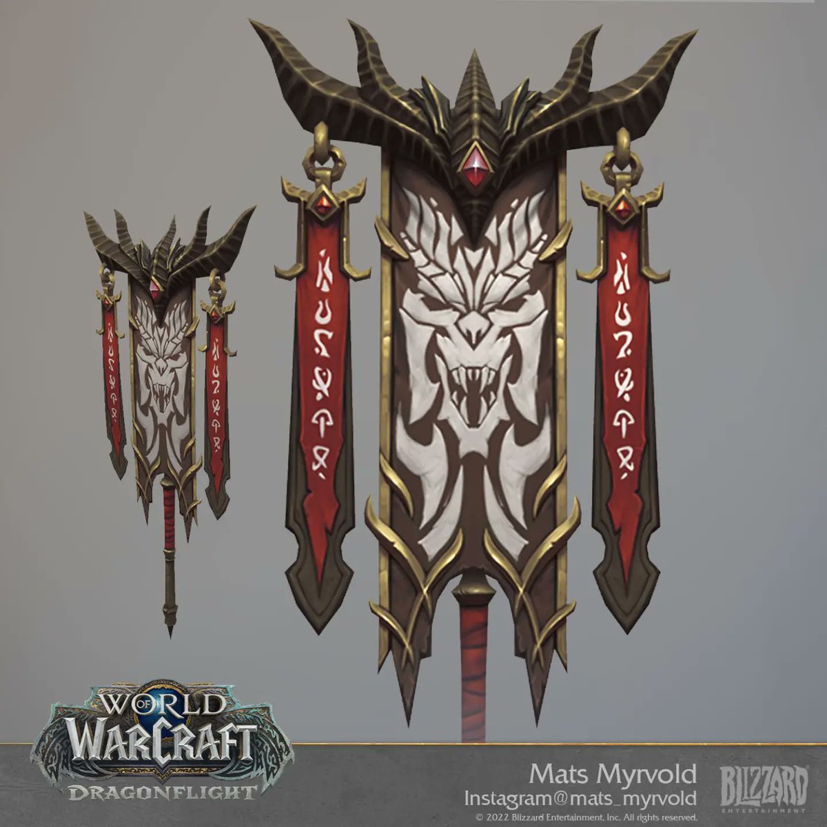 Diablo Banner created for World of Warcraft: Dragonflight® ©2022 Blizzard  Entertainment, Inc. All rights reserved. Greedy Emissary in-game event  reward. #art #worldofwarcraft #blizzard #gameart #digitialart #dragonflight  #diablo #D4, image size:1200x1200